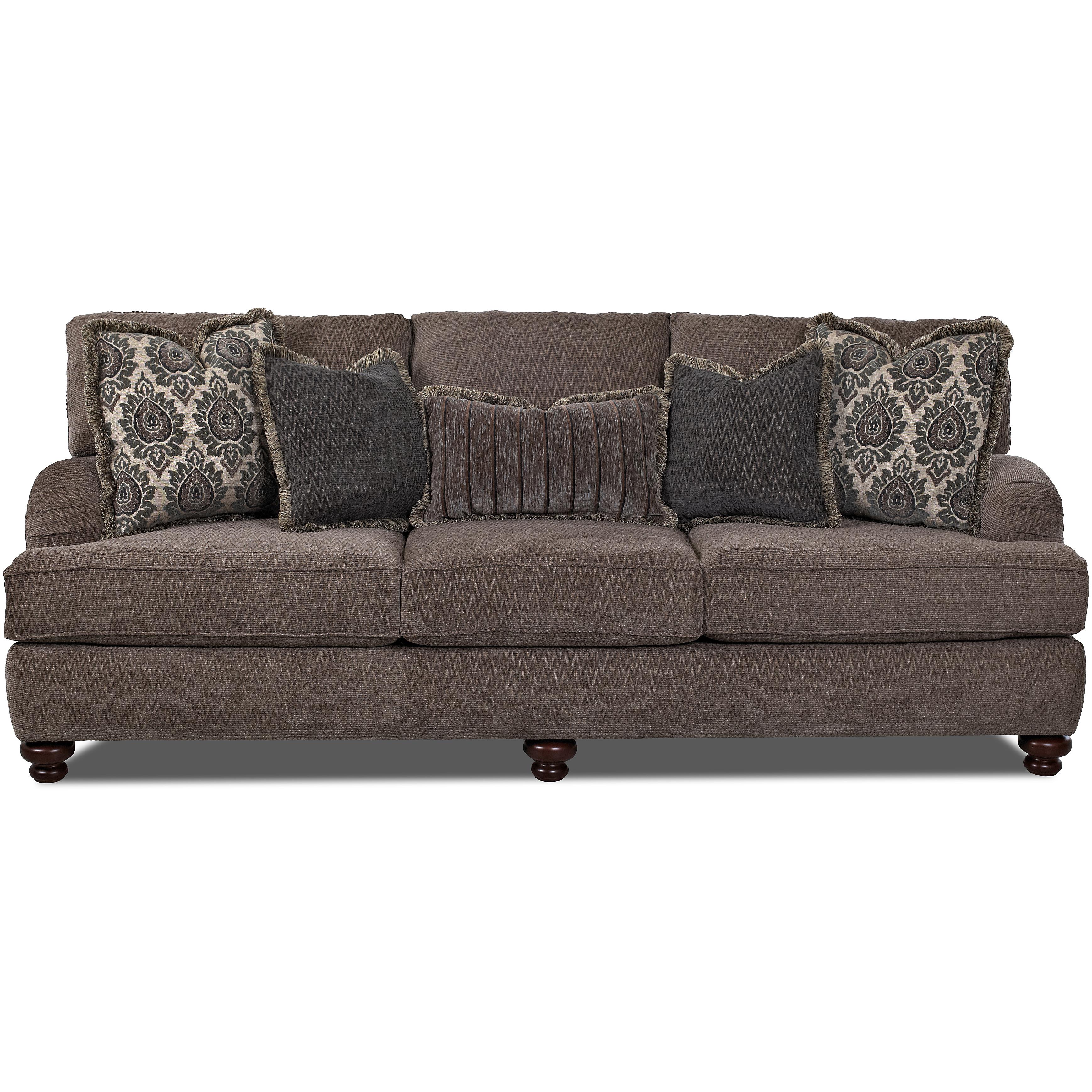 Klaussner Declan Traditional Sofa with Turned Feet Darvin Furniture